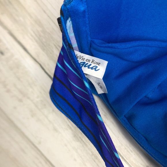 La vie en rose aqua swim bikini top blue halter - Picture 5 of 6